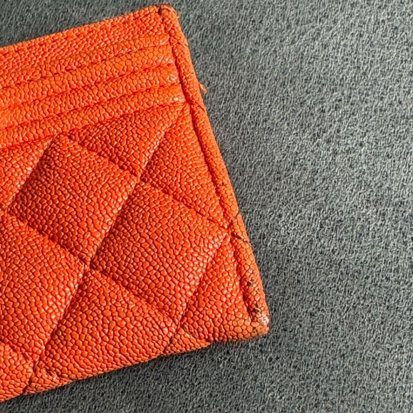 Chanel Caviar Boy Cardholder in Orange SHW - Picture 6 of 11